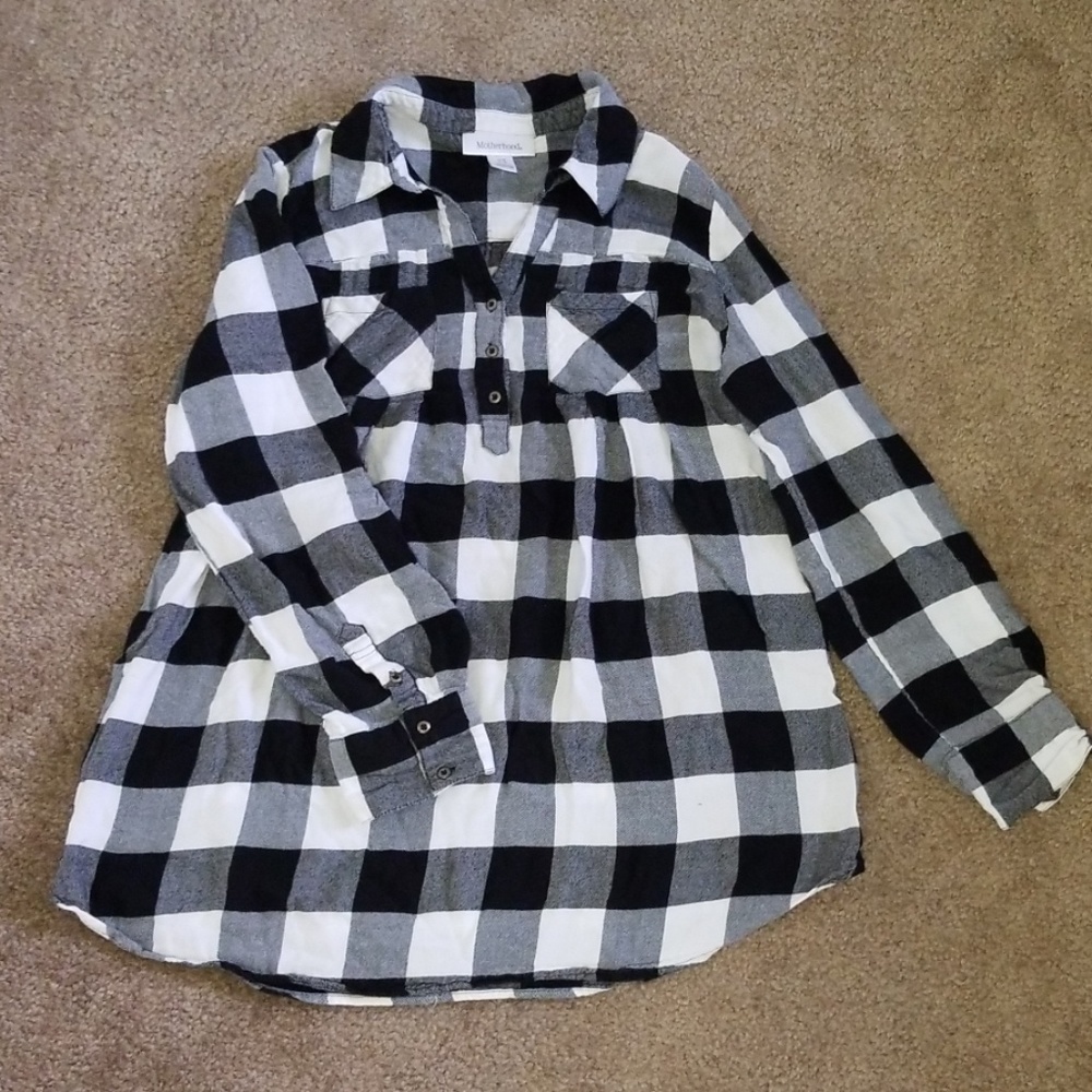 Motherhood Maternity plaid top